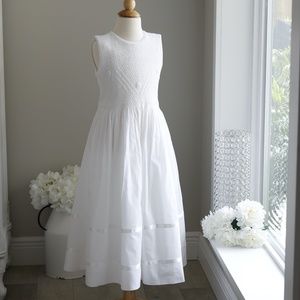Strasburg Dress NWOT White Smocked size 10 Flower Girl Special Occasion
